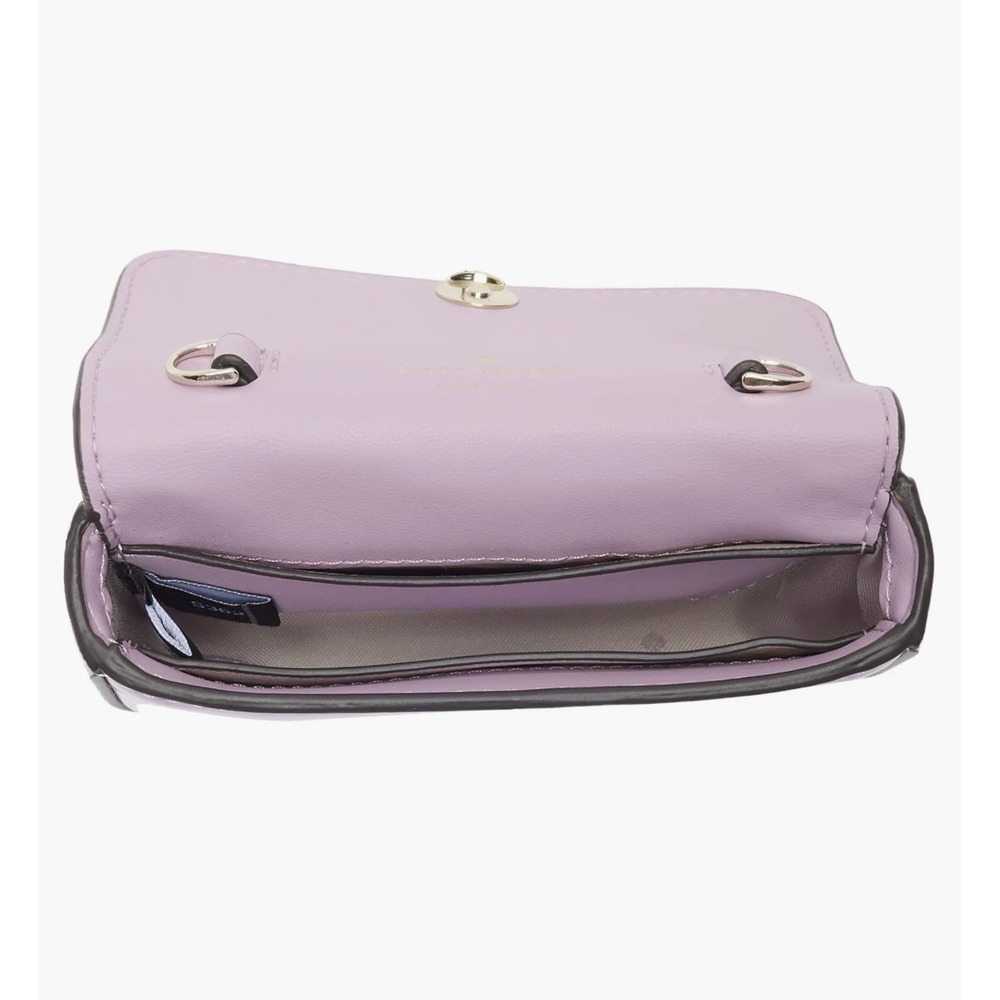 NWT Kate Spade Kenzie Metallic‎ Quartz Pink Crossbody Wallet Coquette Balletcore - Picture 7 of 8